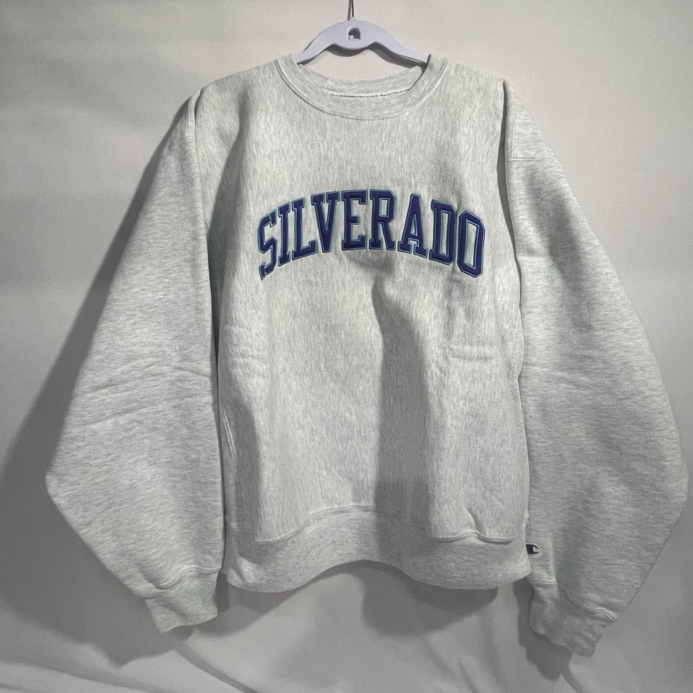 Champion - "Reverse Weave" Pullover Long Sleeve Sweatshirt Gray Mens Large
